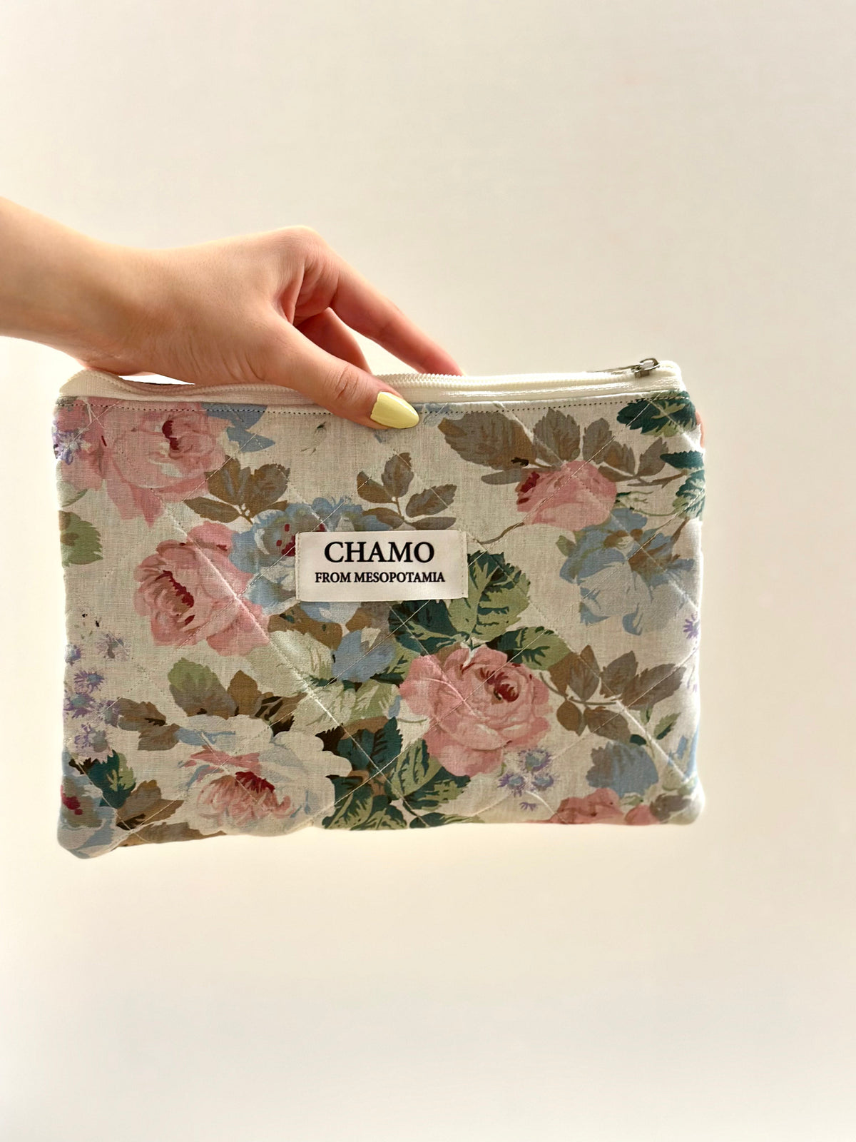 CHAMO Cosmetic Bag Pink Roses - Front View