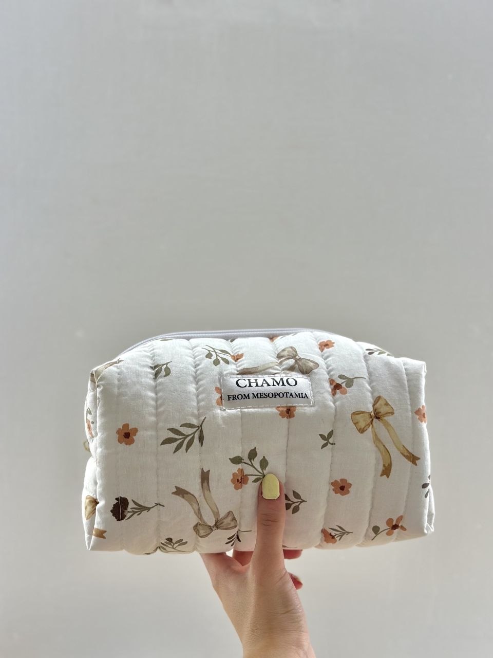 Botanical Quilted Cosmetic Bag